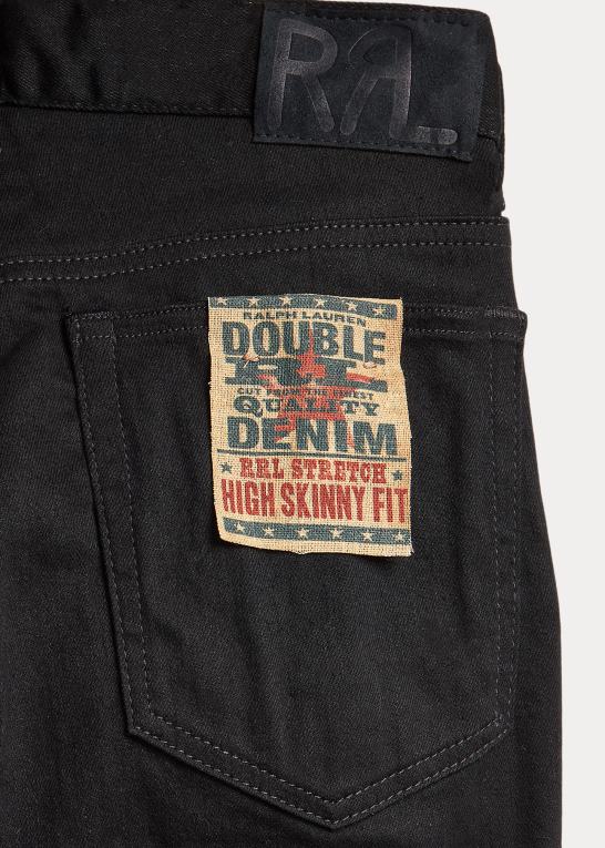 sort vask Kvinder Ralph Lauren stretch jean med høj skinny pasform Z426B9143