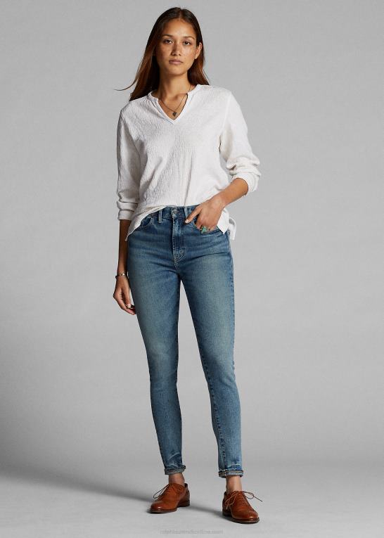 staci vask Kvinder Ralph Lauren stretch jean med høj skinny pasform Z426B9144