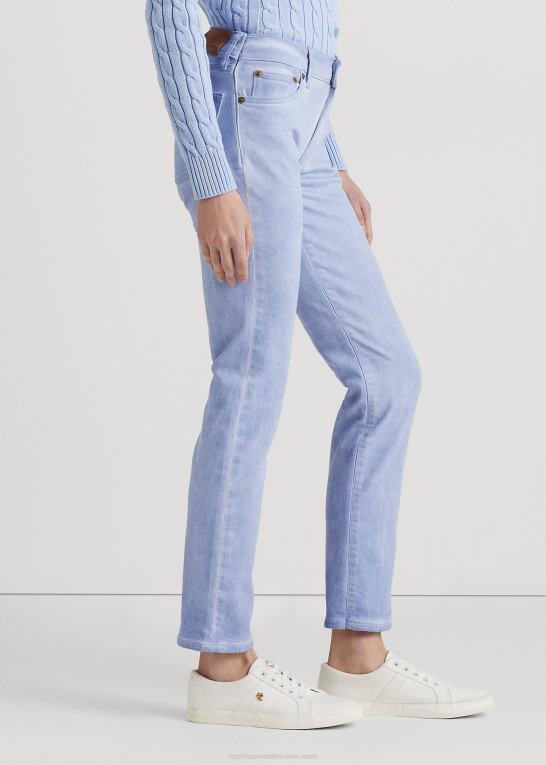 stenblå vask Kvinder Ralph Lauren belagt mellemhøj jeans med lige ankel Z426B4028