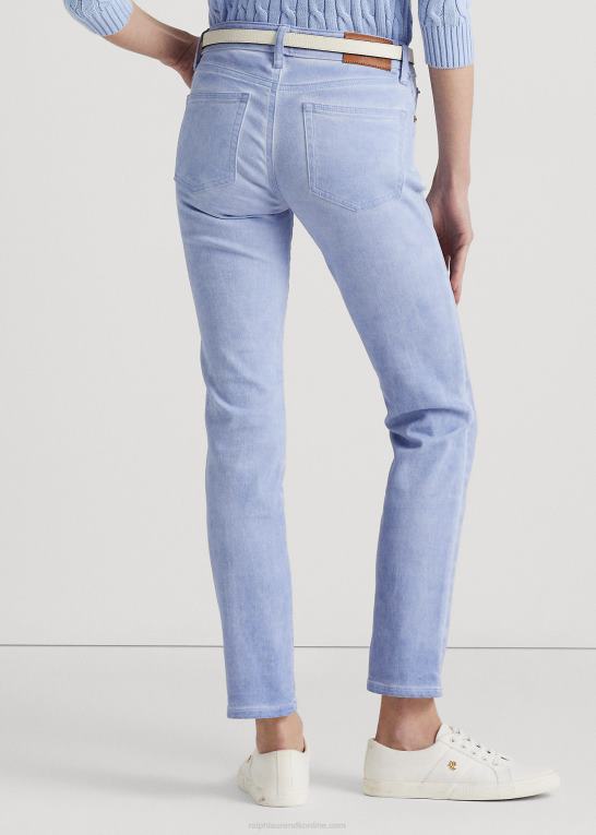 stenblå vask Kvinder Ralph Lauren belagt mellemhøj jeans med lige ankel Z426B4028