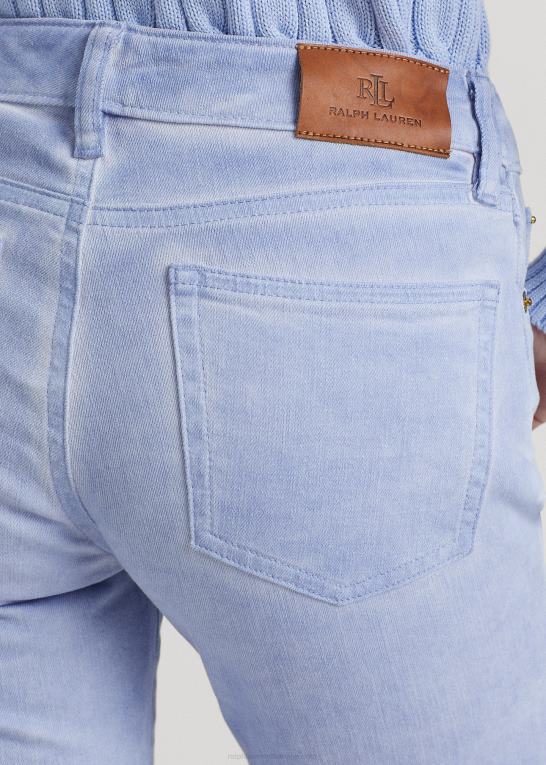 stenblå vask Kvinder Ralph Lauren belagt mellemhøj jeans med lige ankel Z426B4028