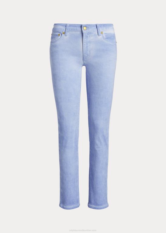 stenblå vask Kvinder Ralph Lauren belagt mellemhøj jeans med lige ankel Z426B4369