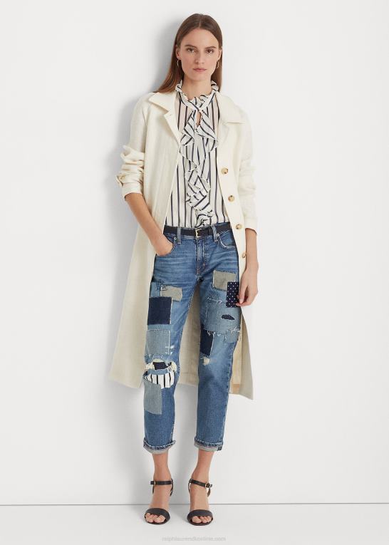 tonet safir vask Kvinder Ralph Lauren patchwork afslappet tilspidsede ankeljean Z426B4023