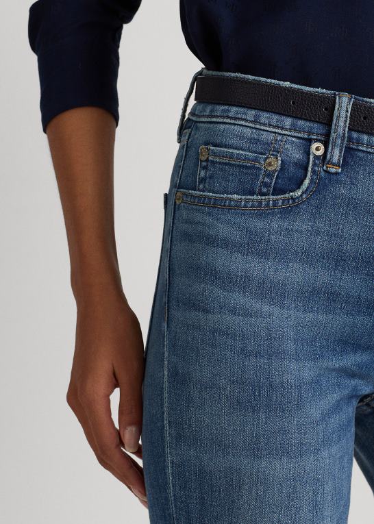 vask af græsmarker Kvinder Ralph Lauren højhøj støvlejean Z426B4381