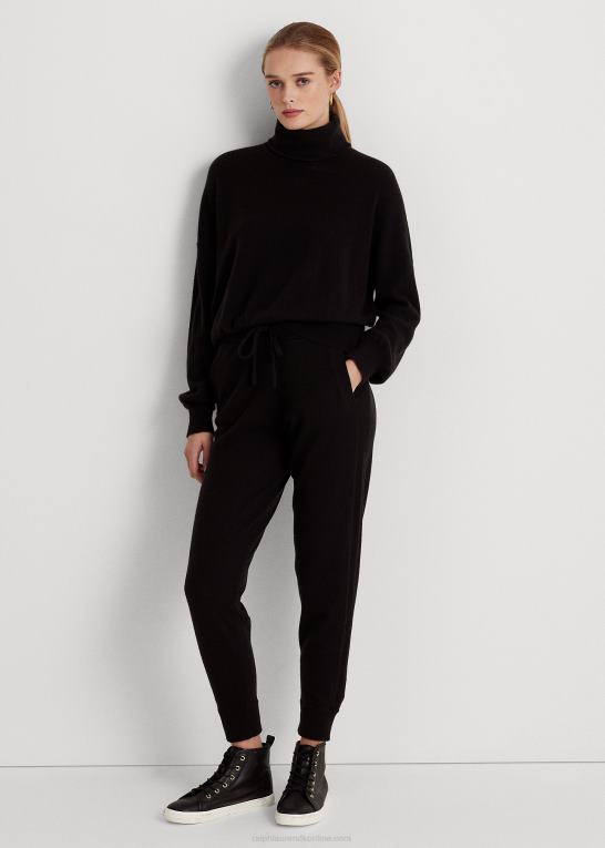 sort Kvinder Ralph Lauren vaskbare joggerbukser i kashmir Z426B9593