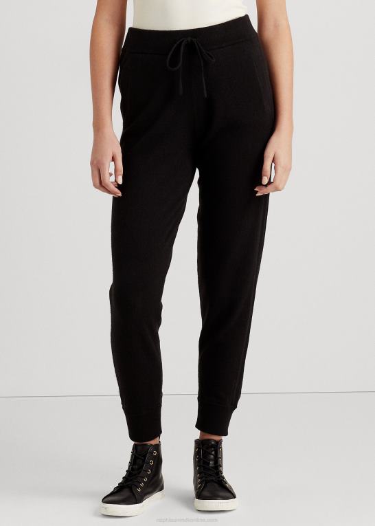 sort Kvinder Ralph Lauren vaskbare joggerbukser i kashmir Z426B9593