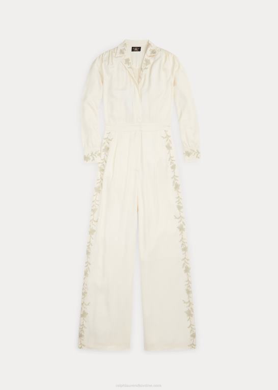 Kvinder Ralph Lauren broderet jumpsuit i twill med brede ben Z426B3623