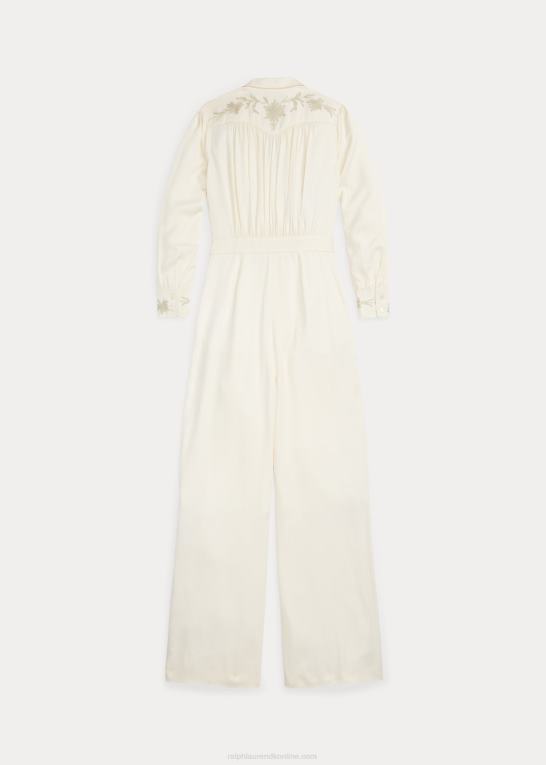 Kvinder Ralph Lauren broderet jumpsuit i twill med brede ben Z426B3623