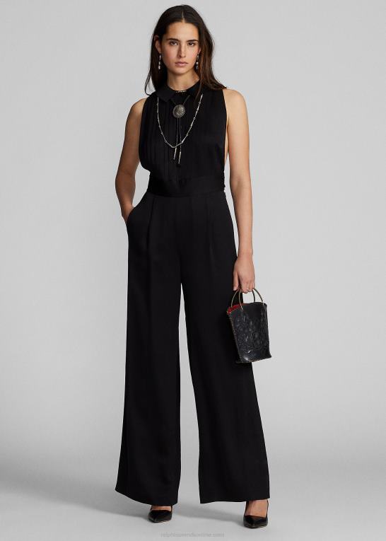 Kvinder Ralph Lauren crepe ærmeløs smoking jumpsuit Z426B3618