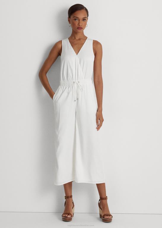 hvid Kvinder Ralph Lauren ærmeløs jumpsuit i twill Z426B3908