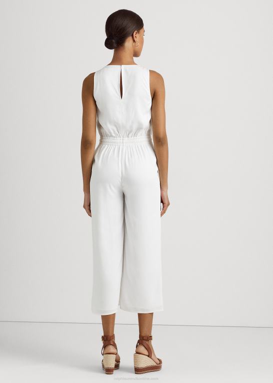 hvid Kvinder Ralph Lauren ærmeløs jumpsuit i twill Z426B3908