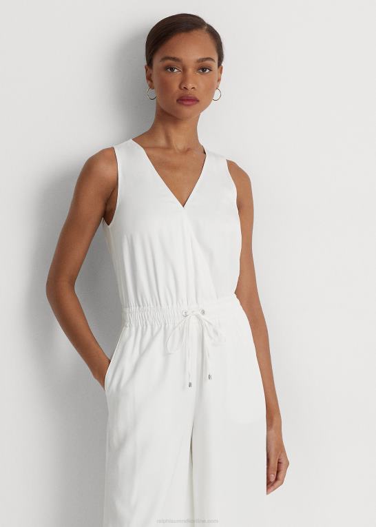 hvid Kvinder Ralph Lauren ærmeløs jumpsuit i twill Z426B4338