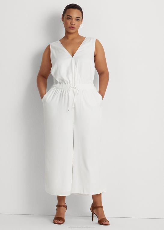 hvid Kvinder Ralph Lauren ærmeløs jumpsuit i twill Z426B4575