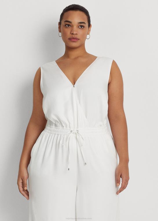 hvid Kvinder Ralph Lauren ærmeløs jumpsuit i twill Z426B4575