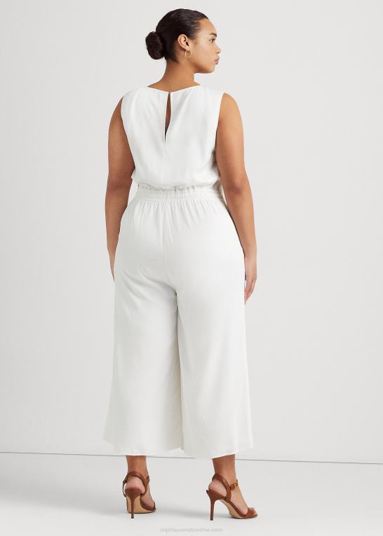 hvid Kvinder Ralph Lauren ærmeløs jumpsuit i twill Z426B4575