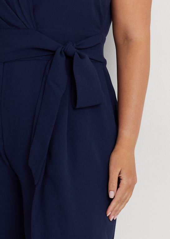 raffineret flåde Kvinder Ralph Lauren georgette ærmeløs bukse med bælte Z426B4685