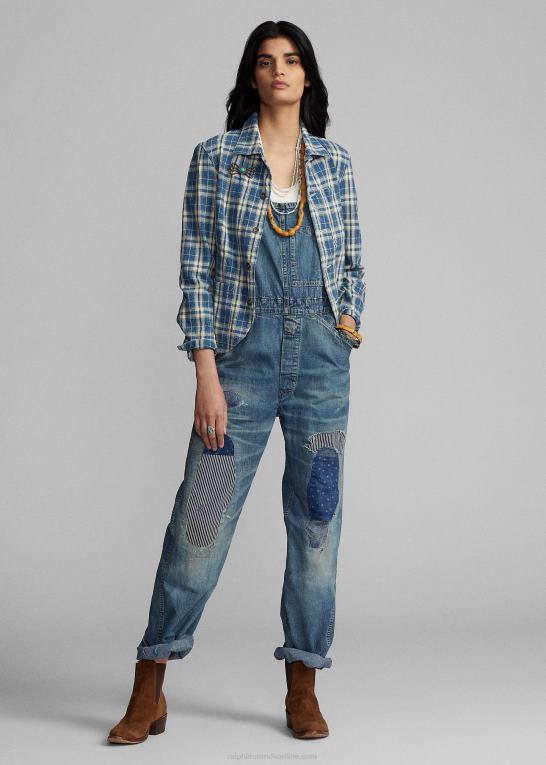 repareret danville vask Kvinder Ralph Lauren repareret denim overall Z426B3643