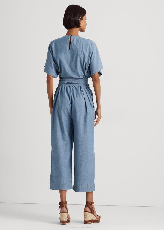 salt creek vask Kvinder Ralph Lauren chambray wrap jumpsuit med bælte Z426B4380