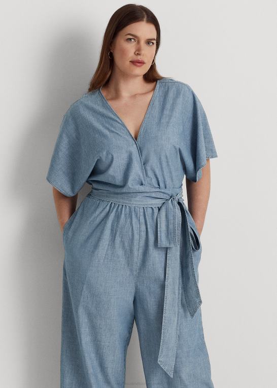 salt creek vask Kvinder Ralph Lauren chambray wrap jumpsuit med bælte Z426B4656