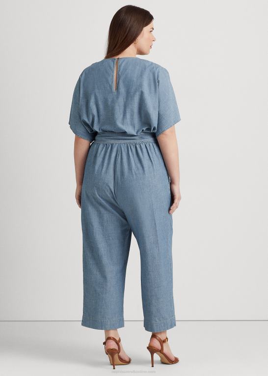 salt creek vask Kvinder Ralph Lauren chambray wrap jumpsuit med bælte Z426B4656