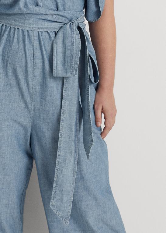 salt creek vask Kvinder Ralph Lauren chambray wrap jumpsuit med bælte Z426B4656