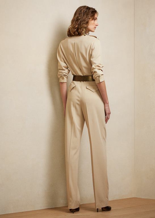 sand Kvinder Ralph Lauren olivier uld gabardin jumpsuit Z426B9295