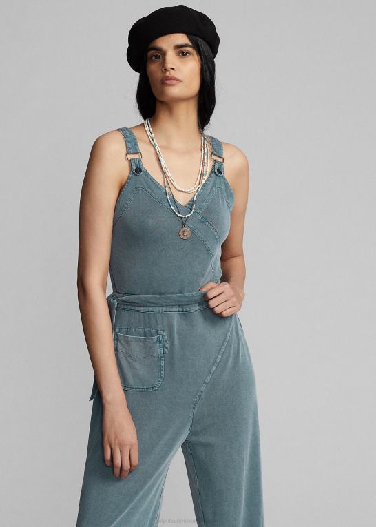 skifer blå Kvinder Ralph Lauren beklædningsfarvet jumpsuit i jersey Z426B3663