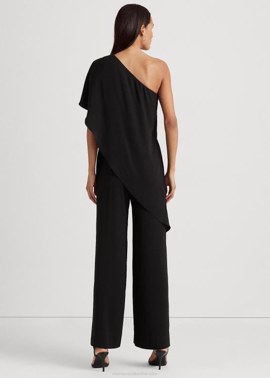 sort Kvinder Ralph Lauren cape georgette en-skulder jumpsuit Z426B4100