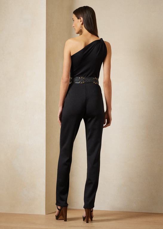 sort Kvinder Ralph Lauren en-skulder silke sweater jumpsuit Z426B3600