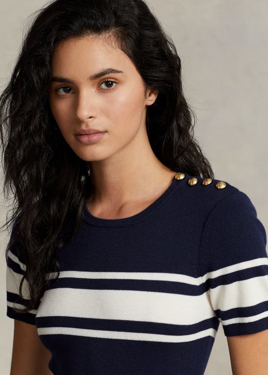 Kvinder Ralph Lauren hybrid sweater-plisseret kjole Z426B3045