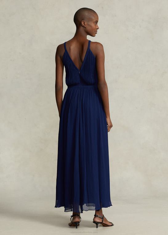 Kvinder Ralph Lauren krøllet georgette grime kjole Z426B3132