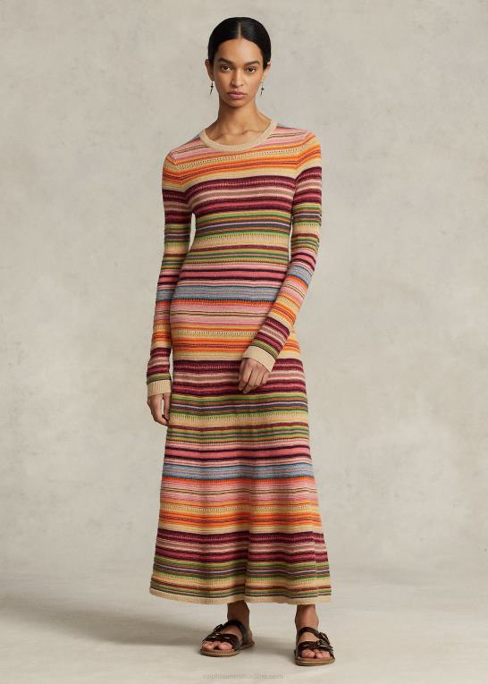 Kvinder Ralph Lauren multi-stribe sweater kjole Z426B9200