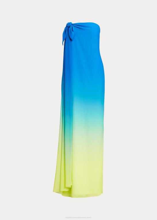 Kvinder Ralph Lauren ombre-print chiffon stropløs kjole Z426B3925