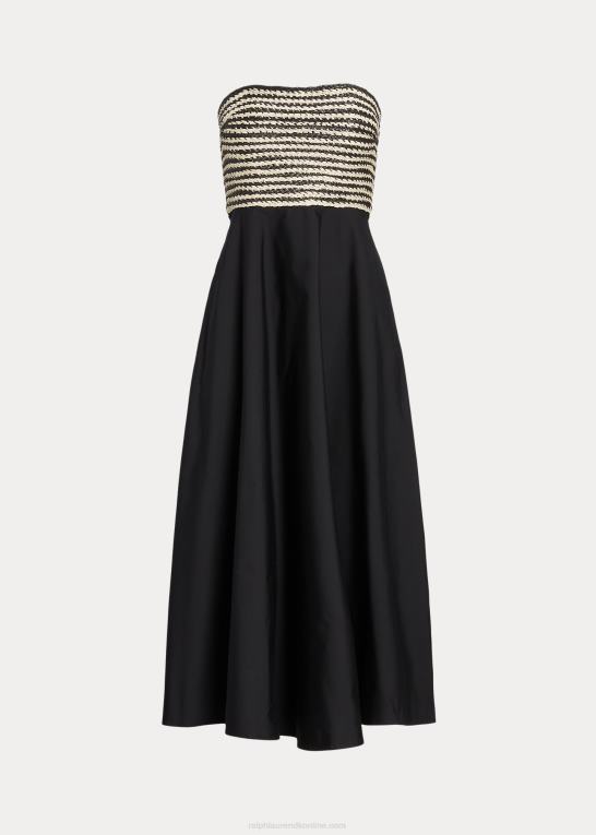 Kvinder Ralph Lauren raffia-bodice hybrid stropløs kjole Z426B9186