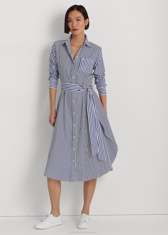 Kvinder Ralph Lauren stribet skjortekjole i bred bomuld Z426B4860