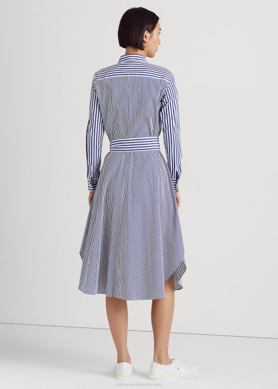 Kvinder Ralph Lauren stribet skjortekjole i bred bomuld Z426B4860