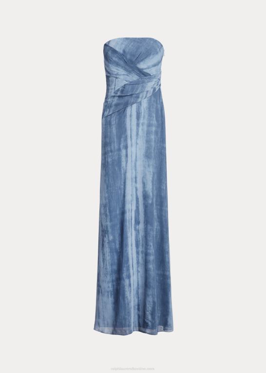 Kvinder Ralph Lauren tie-dye-print georgette stropløs kjole Z426B4117