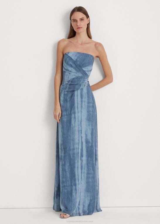 Kvinder Ralph Lauren tie-dye-print georgette stropløs kjole Z426B4117