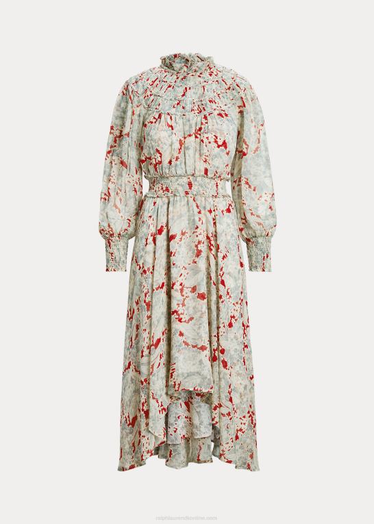 basilikum blomster Kvinder Ralph Lauren blomstret krøllet georgette kjole Z426B3222