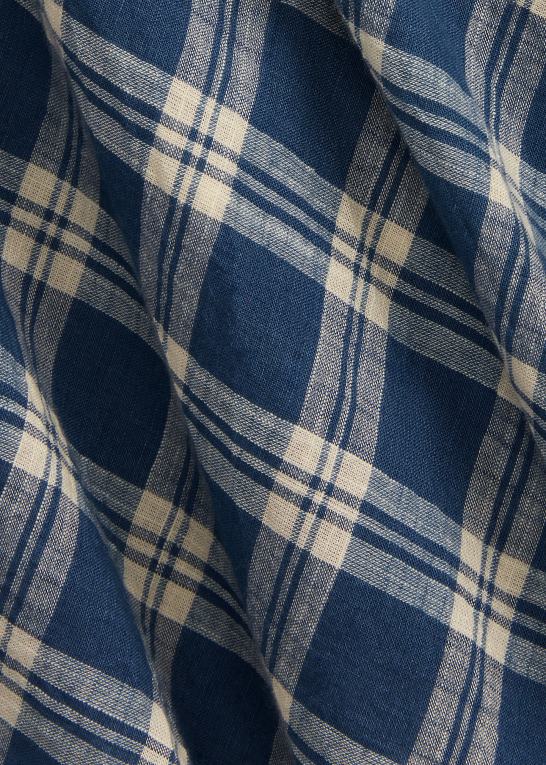 blå/creme Kvinder Ralph Lauren omslagskjole i plaid bomuldsvoile Z426B3655