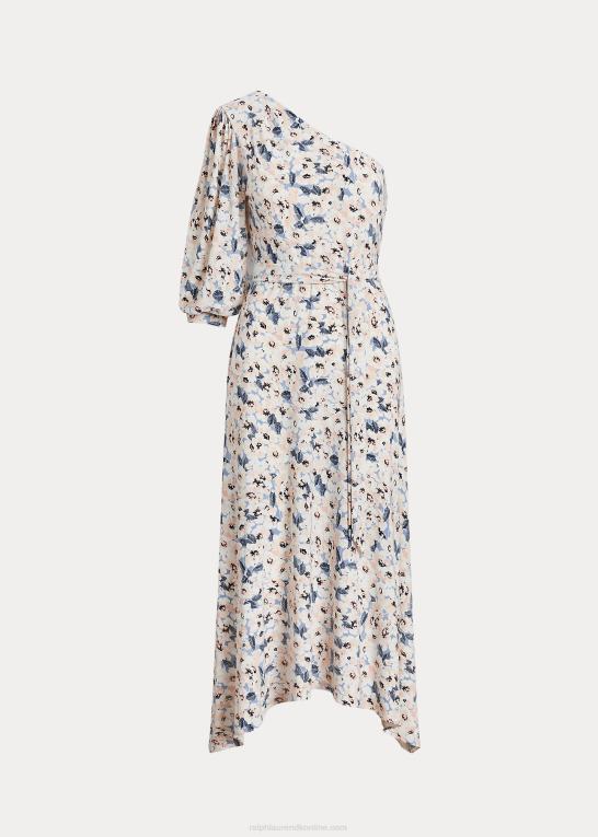 blå multi Kvinder Ralph Lauren blomstret jersey-kjole med én skulder Z426B4115