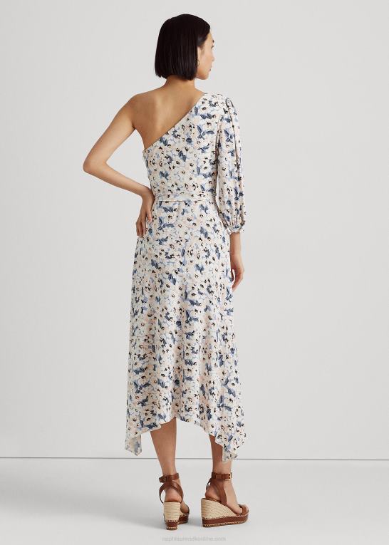 blå multi Kvinder Ralph Lauren blomstret jersey-kjole med én skulder Z426B4115
