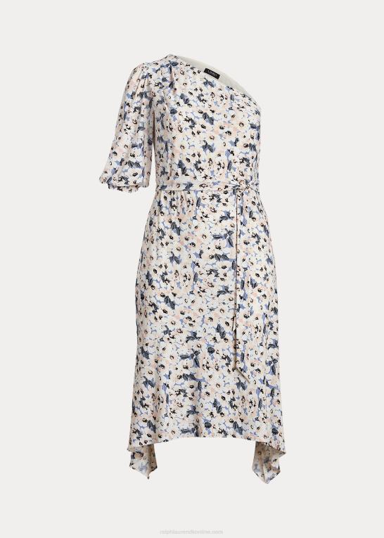 blå multi Kvinder Ralph Lauren blomstret jersey-kjole med én skulder Z426B4693