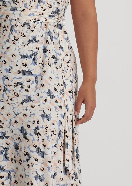 blå multi Kvinder Ralph Lauren blomstret jersey-kjole med én skulder Z426B4693