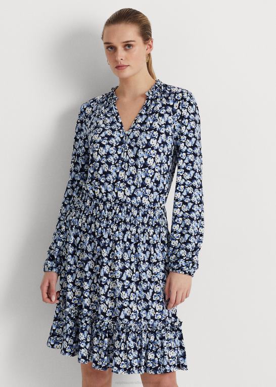 blå multi Kvinder Ralph Lauren blomstret stretch jersey kjole Z426B4445