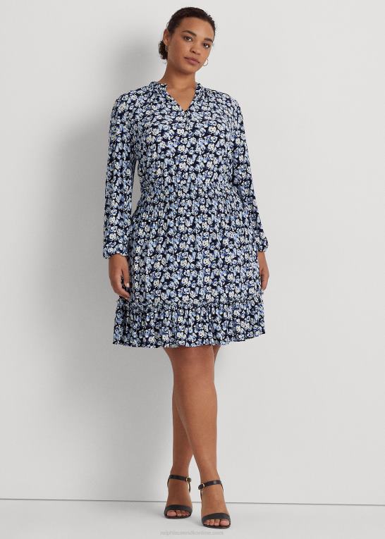 blå multi Kvinder Ralph Lauren blomstret stretch jersey kjole Z426B4680