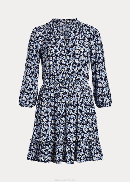 blå multi Kvinder Ralph Lauren blomstret stretch jersey kjole Z426B4680
