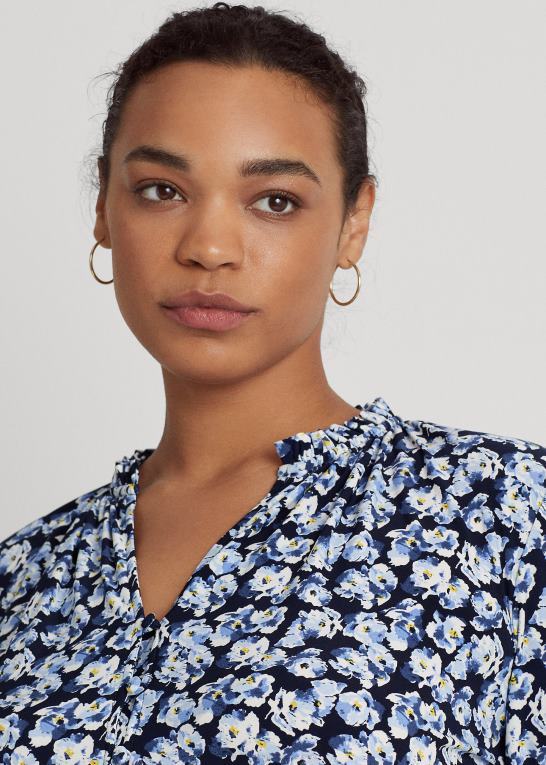blå multi Kvinder Ralph Lauren blomstret stretch jersey kjole Z426B4680