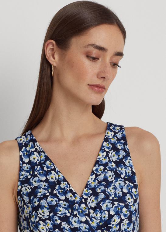 blå multi Kvinder Ralph Lauren ærmeløs kjole i jersey med blomster Z426B4394