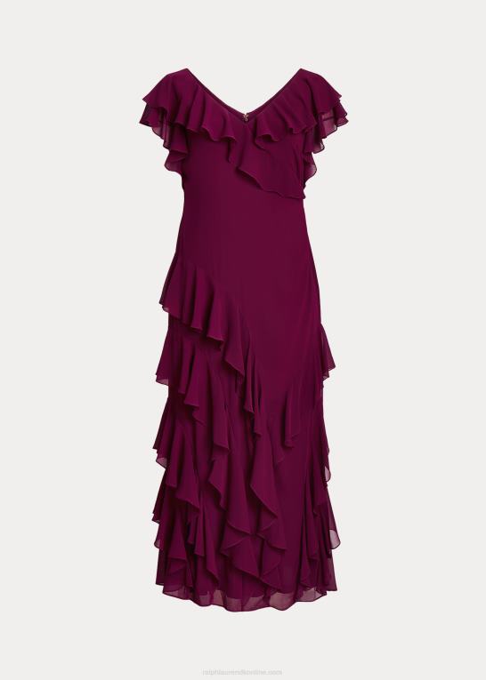 blomme caspia Kvinder Ralph Lauren georgette-kjole med flæsekant Z426B4519